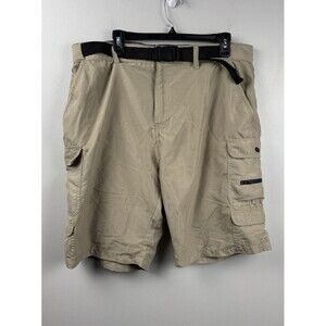 Denali Cargo Shorts With Belt Mens 40 Tan Hiking Outdoors Casual 100% Polyester